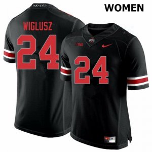 Women's Ohio State Buckeyes #24 Sam Wiglusz Blackout Nike NCAA College Football Jersey Colors HRP0844NJ